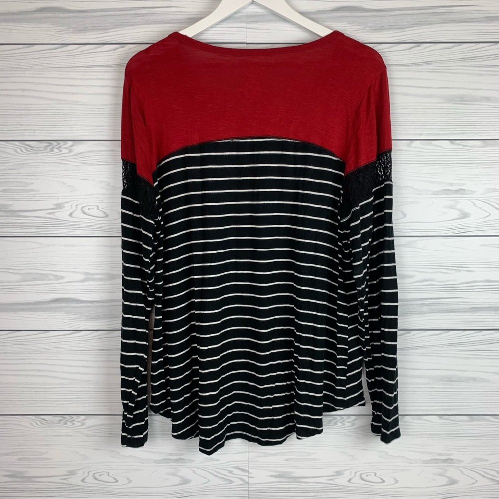 Maurices 24/7 Striped T Shirt Top Long Sleeves XL - Picture 2 of 4